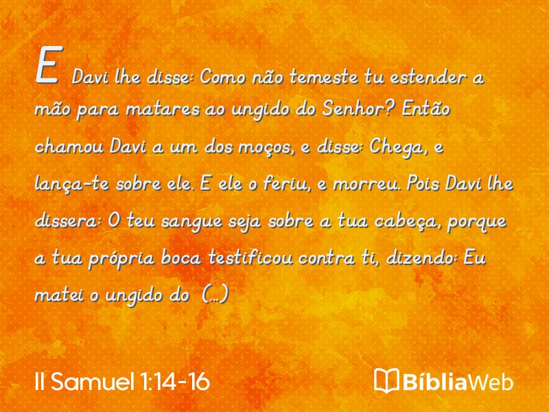II Samuel 1:14-16 em imagem para compartilhar