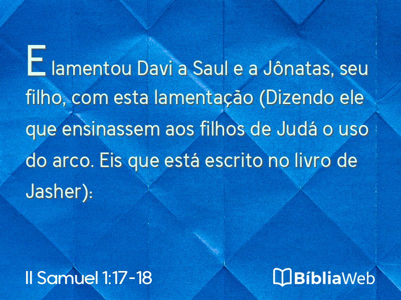 II Samuel 1:17-18 em imagem para compartilhar