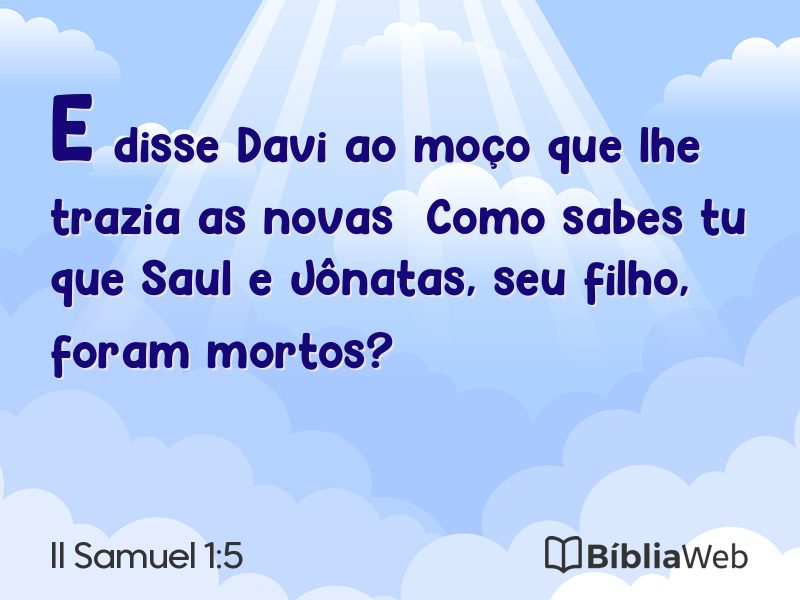 II Samuel 1:5 em imagem para compartilhar