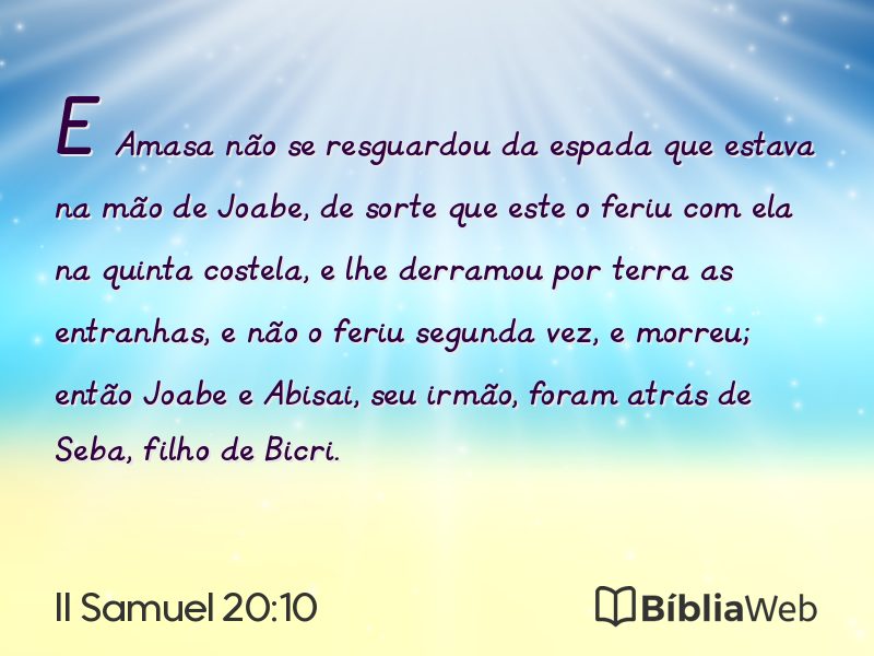 II Samuel 20:10 em imagem para compartilhar