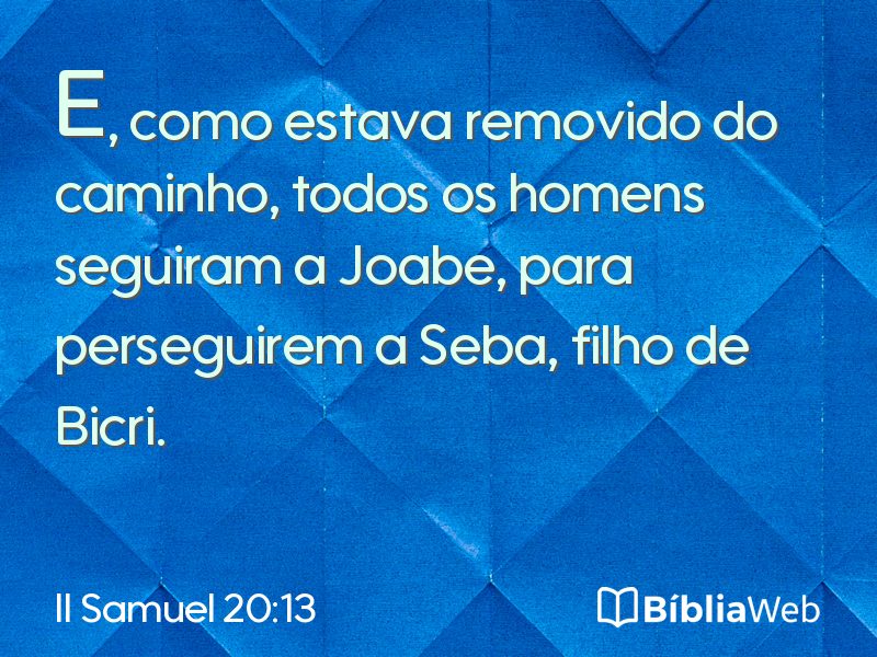 II Samuel 20:13 em imagem para compartilhar