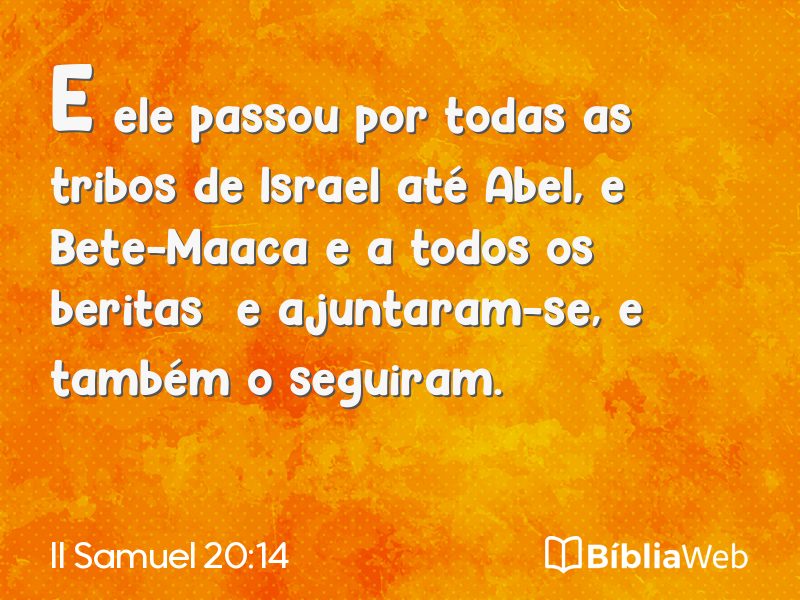 II Samuel 20:14 em imagem para compartilhar