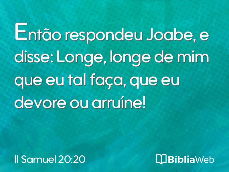 II Samuel 20:20 em imagem para compartilhar