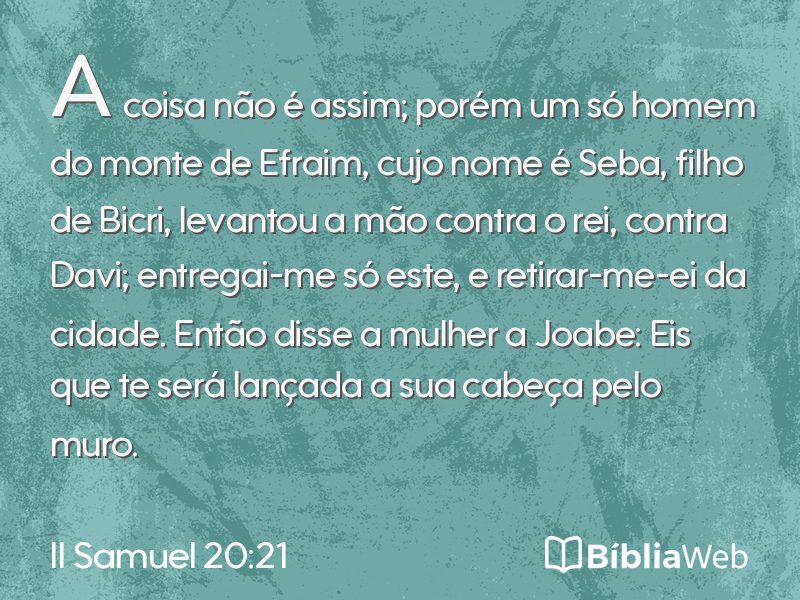 II Samuel 20:21 em imagem para compartilhar