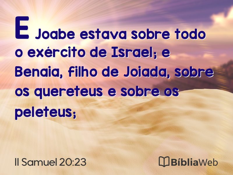 II Samuel 20:23 em imagem para compartilhar