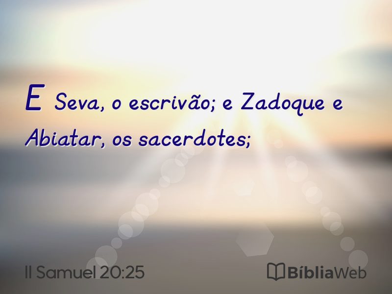 II Samuel 20:25 em imagem para compartilhar