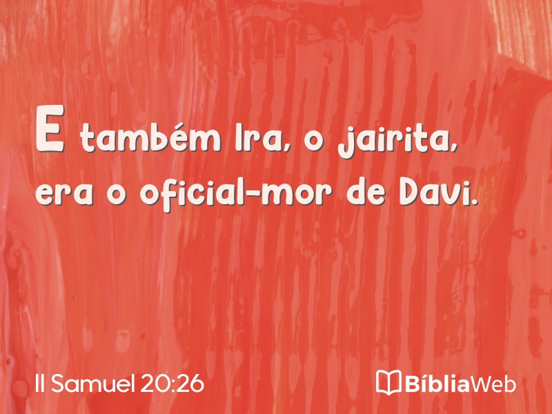 II Samuel 20:26 em imagem para compartilhar