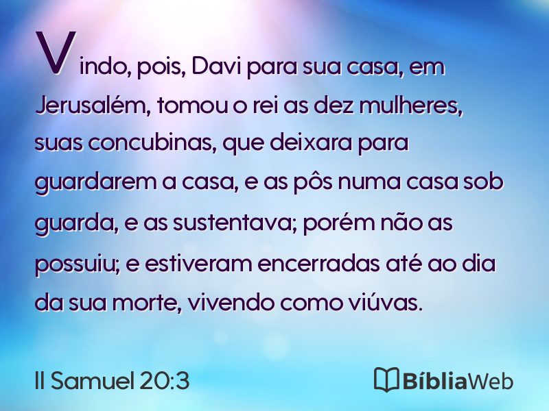 II Samuel 20:3 em imagem para compartilhar