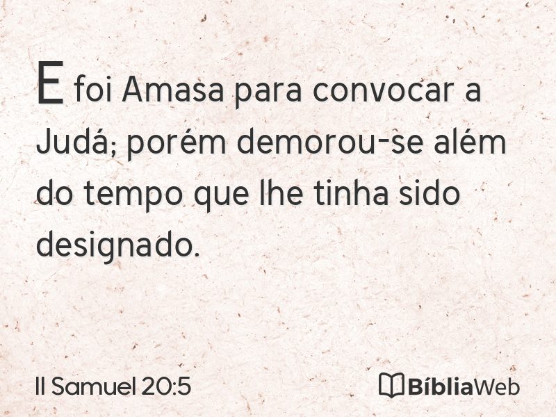 II Samuel 20:5 em imagem para compartilhar