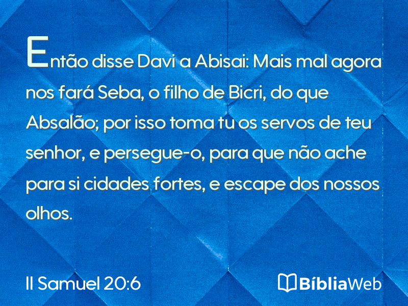 II Samuel 20:6 em imagem para compartilhar