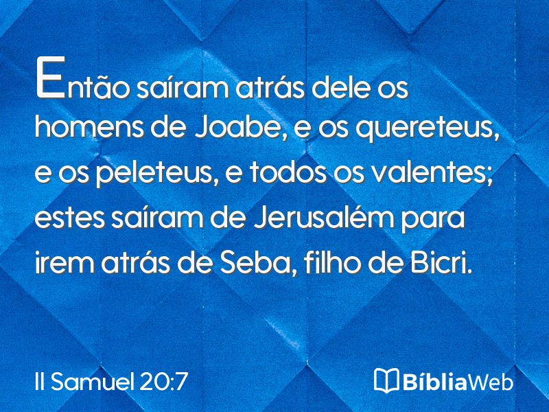 II Samuel 20:7 em imagem para compartilhar
