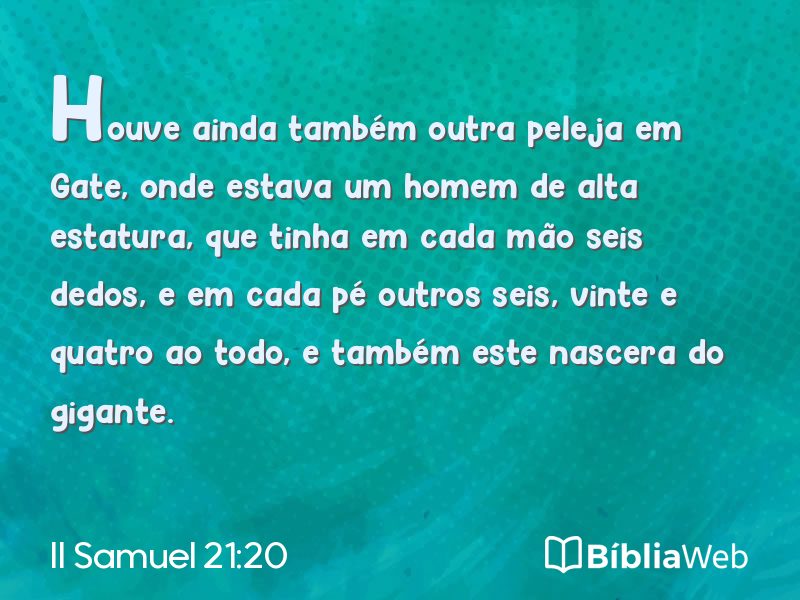 II Samuel 21:20 em imagem para compartilhar