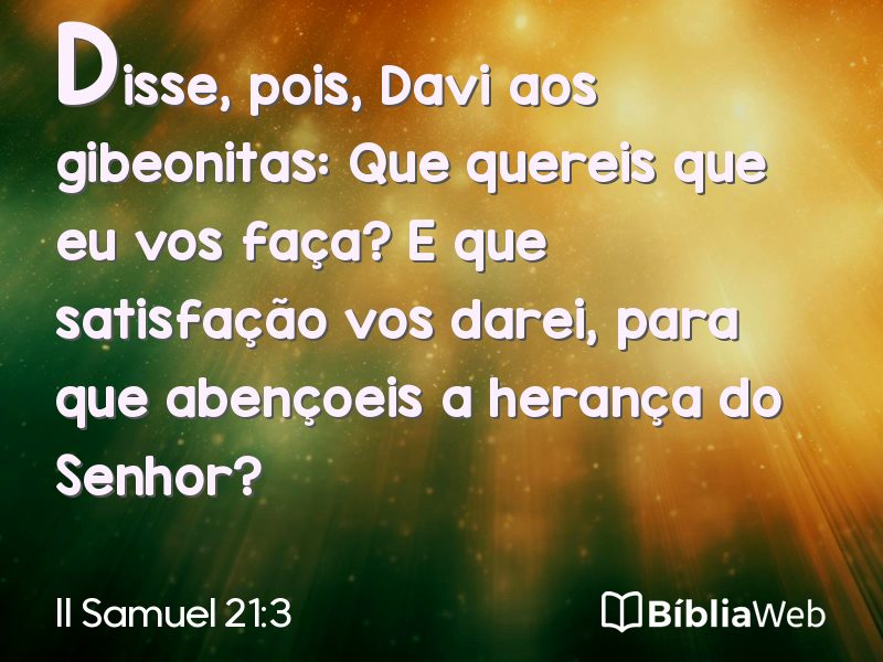 II Samuel 21:3 em imagem para compartilhar