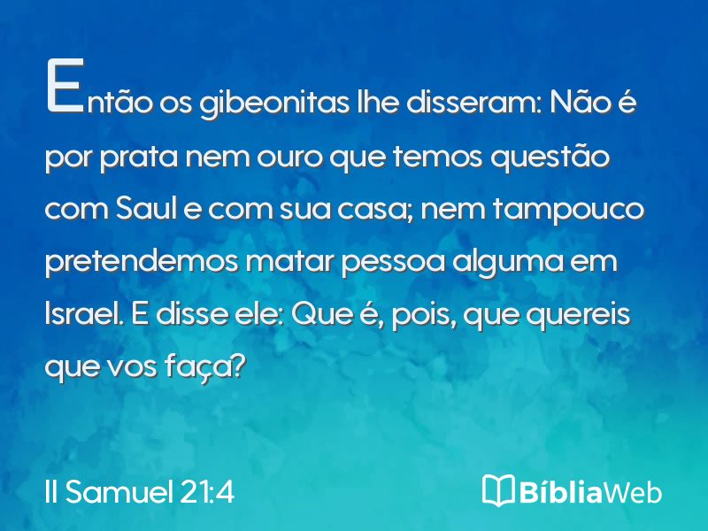 II Samuel 21:4 em imagem para compartilhar