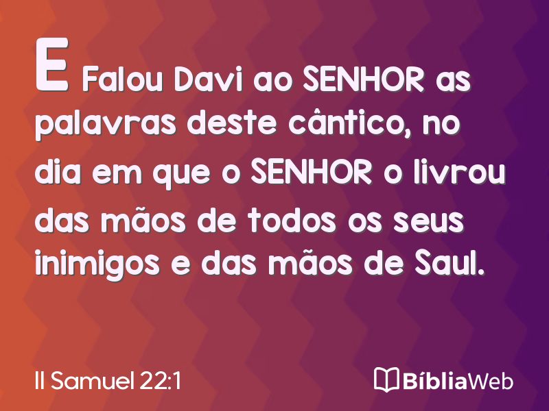 II Samuel 22:1 em imagem para compartilhar