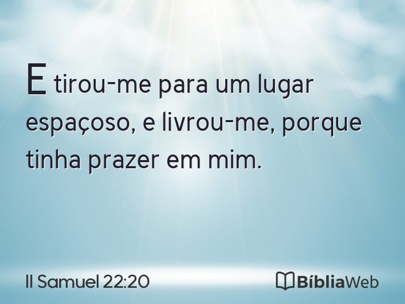II Samuel 22:20 em imagem para compartilhar