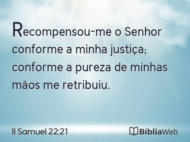 II Samuel 22:21 em imagem para compartilhar