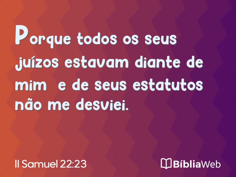 II Samuel 22:23 em imagem para compartilhar