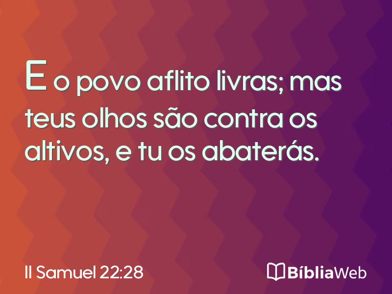 II Samuel 22:28 em imagem para compartilhar