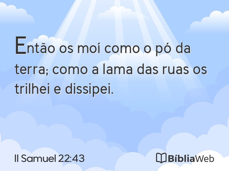 II Samuel 22:43 em imagem para compartilhar