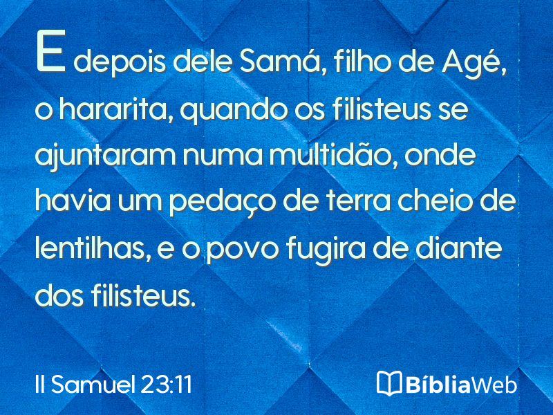 II Samuel 23:11 em imagem para compartilhar