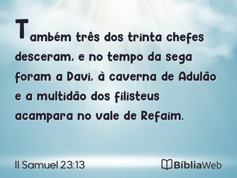 II Samuel 23:13 em imagem para compartilhar