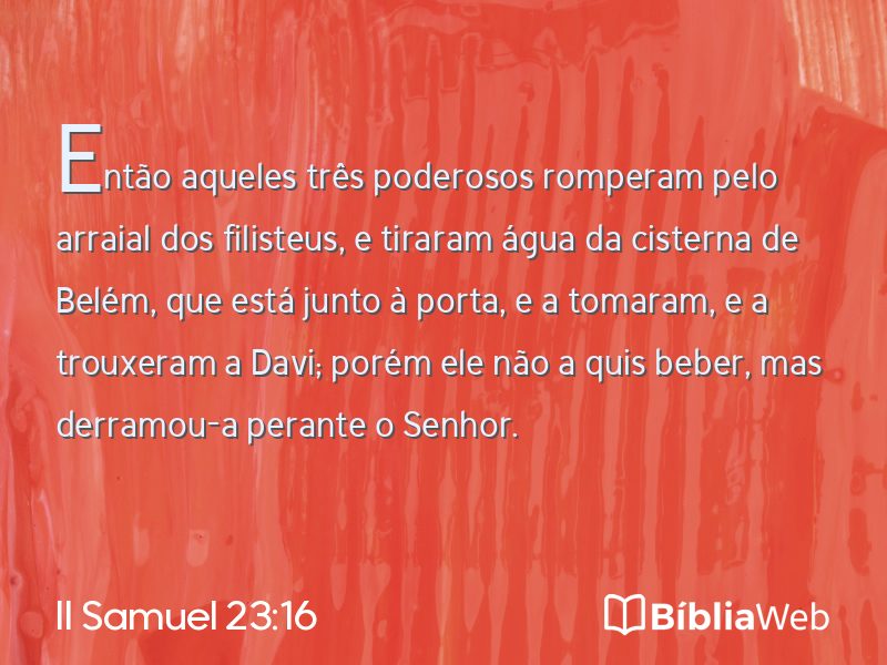 II Samuel 23:16 em imagem para compartilhar