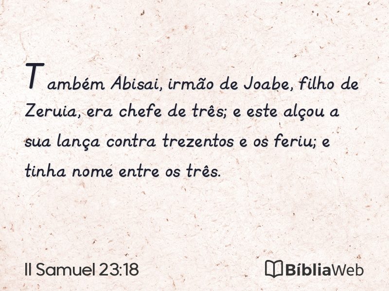 II Samuel 23:18 em imagem para compartilhar