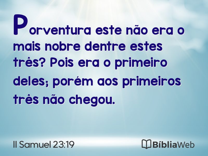 II Samuel 23:19 em imagem para compartilhar