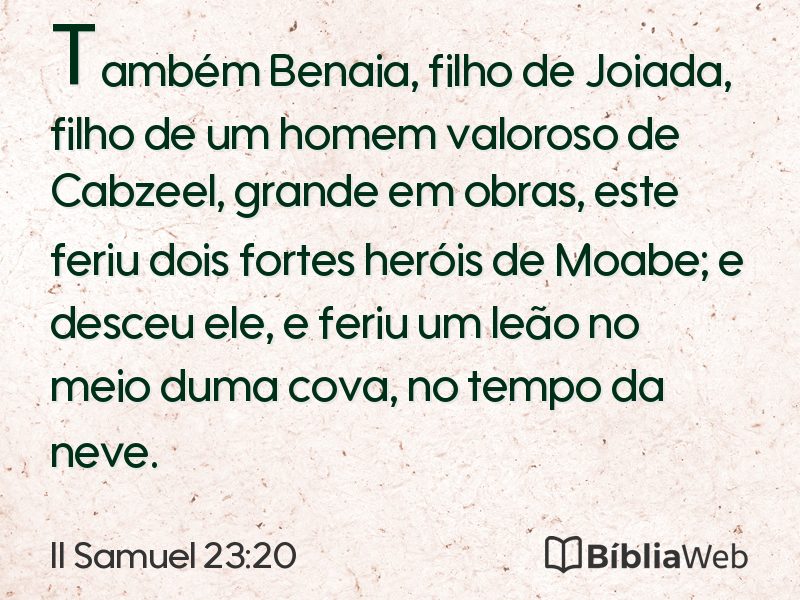 II Samuel 23:20 em imagem para compartilhar
