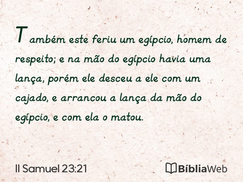 II Samuel 23:21 em imagem para compartilhar