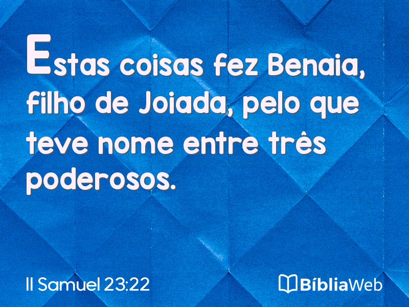 II Samuel 23:22 em imagem para compartilhar