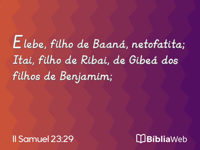 II Samuel 23:29 em imagem para compartilhar