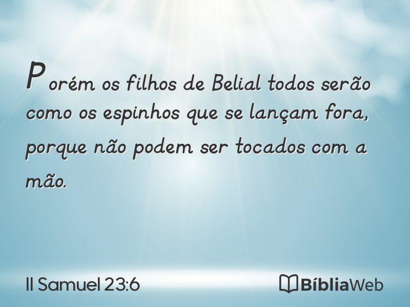 II Samuel 23:6 em imagem para compartilhar