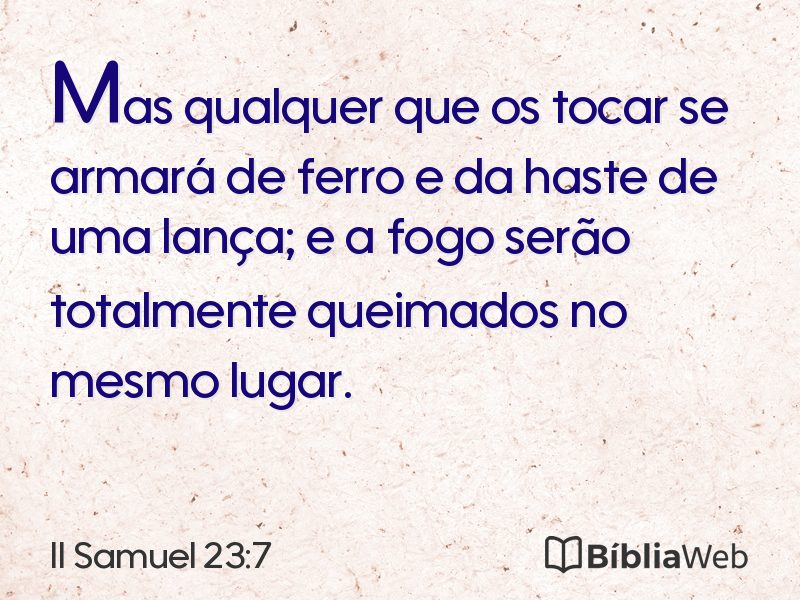 II Samuel 23:7 em imagem para compartilhar