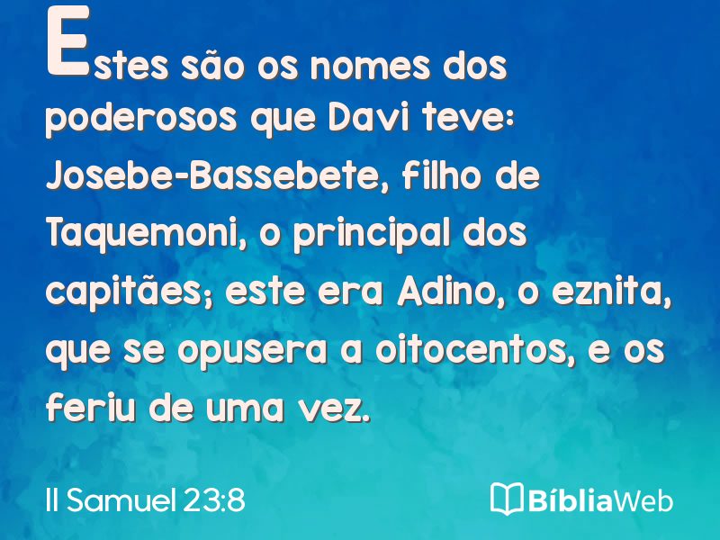 II Samuel 23:8 em imagem para compartilhar
