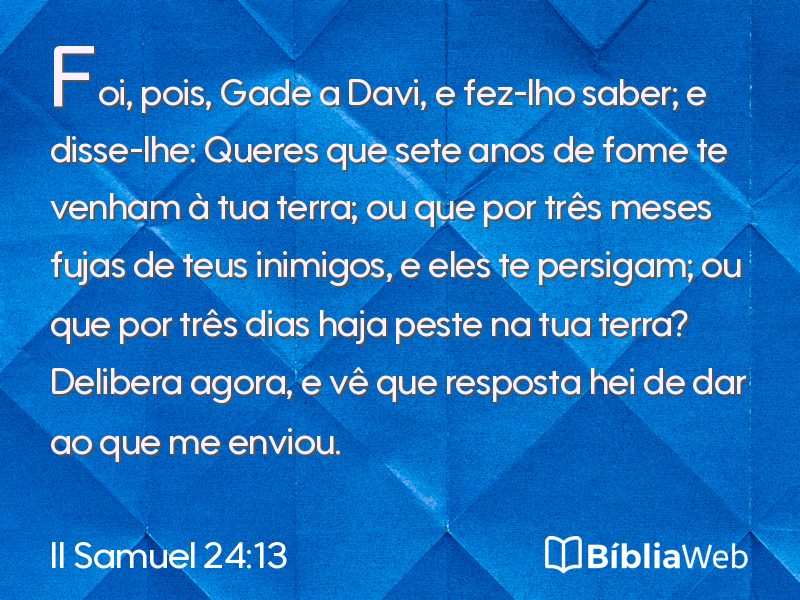 II Samuel 24:13 em imagem para compartilhar