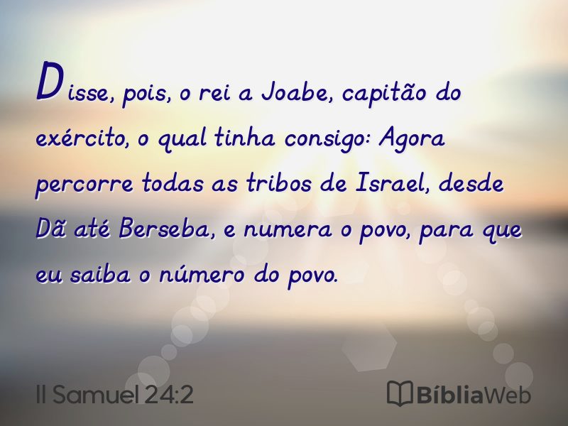 II Samuel 24:2 em imagem para compartilhar