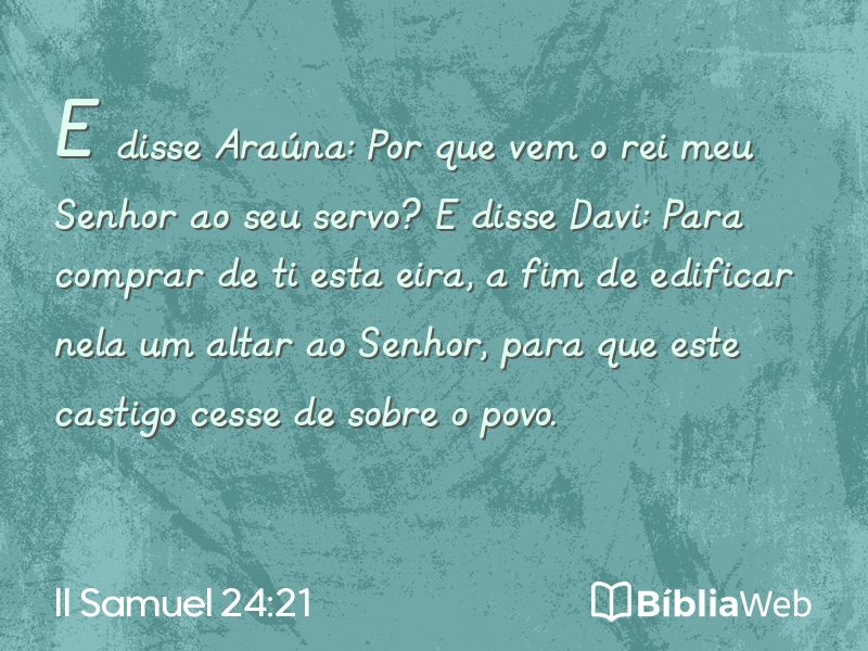 II Samuel 24:21 em imagem para compartilhar