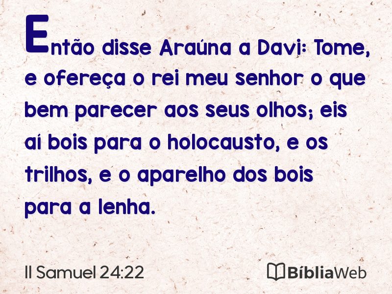 II Samuel 24:22 em imagem para compartilhar