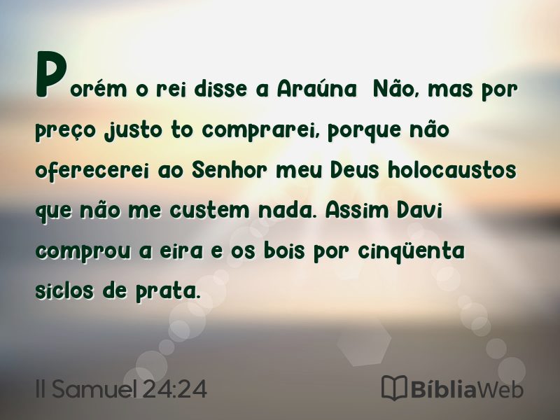 II Samuel 24:24 em imagem para compartilhar