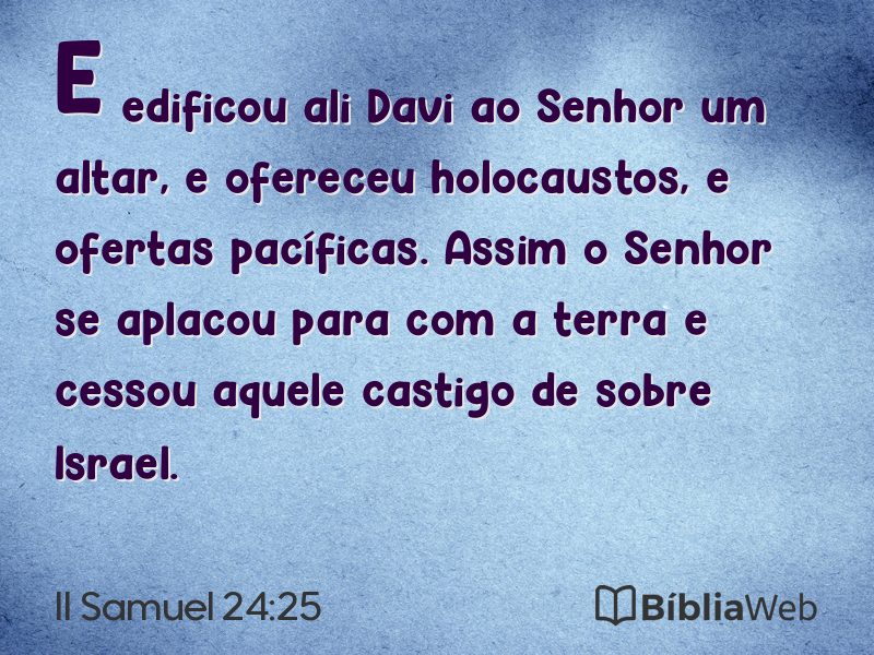 II Samuel 24:25 em imagem para compartilhar