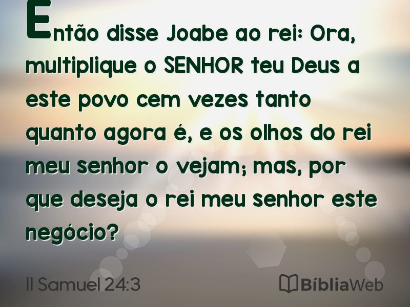 II Samuel 24:3 em imagem para compartilhar