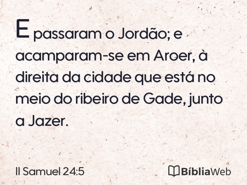 II Samuel 24:5 em imagem para compartilhar