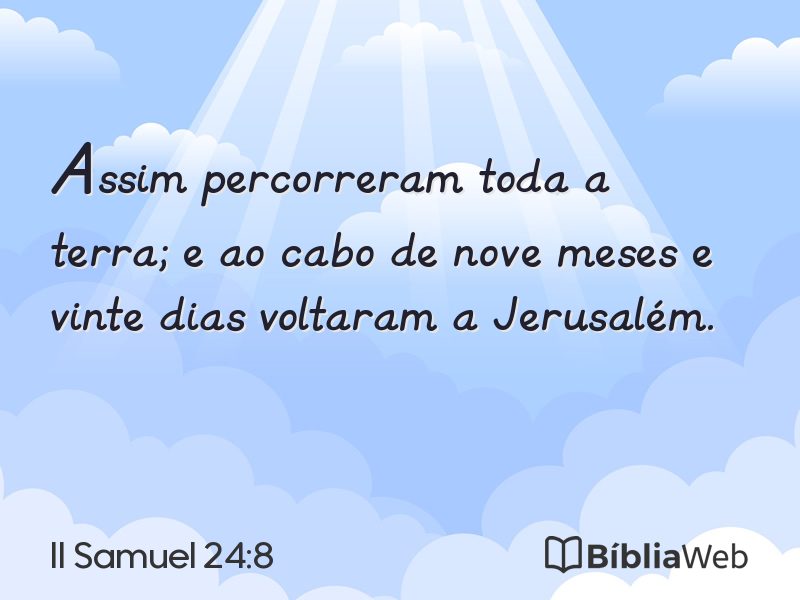 II Samuel 24:8 em imagem para compartilhar