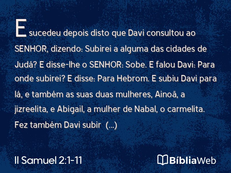 II Samuel 2:1-11 em imagem para compartilhar