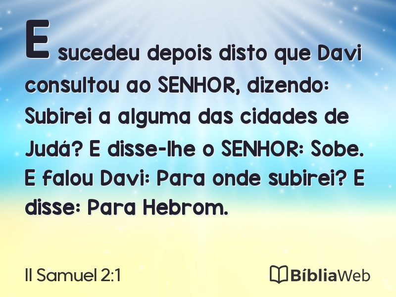 II Samuel 2:1 em imagem para compartilhar