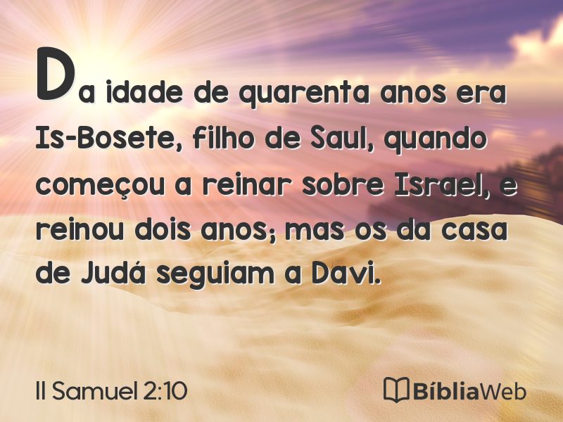 II Samuel 2:10 em imagem para compartilhar