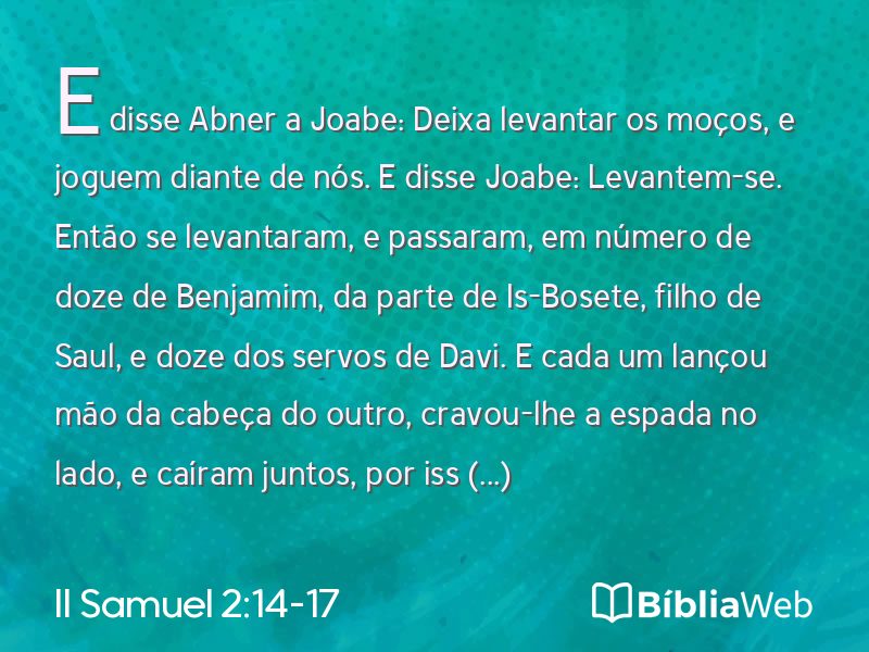 II Samuel 2:14-17 em imagem para compartilhar