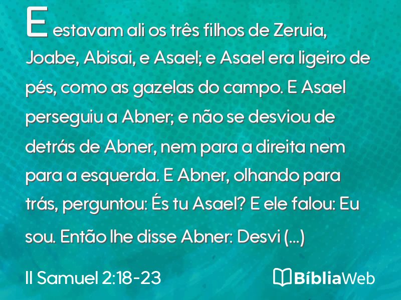 II Samuel 2:18-23 em imagem para compartilhar